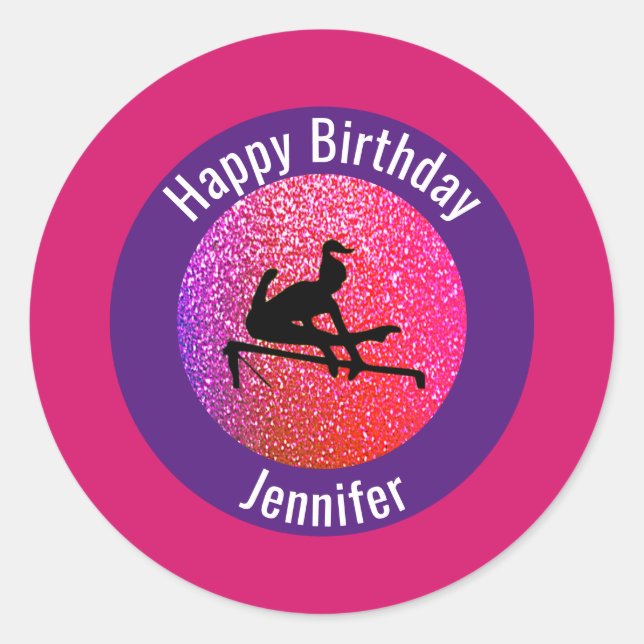 Gymnastics Sparkle Uneven Bars Stickers (Front)