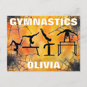 Gymnastics Spooky Spiderweb Halloween  Postcard