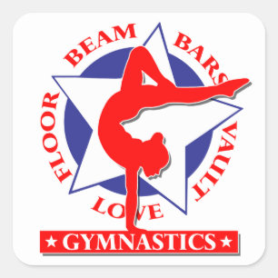 Gymnastics Square Sticker