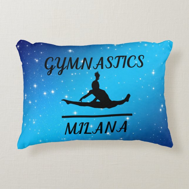 Gymnastics Star Personalised Throw Pillow (Front)
