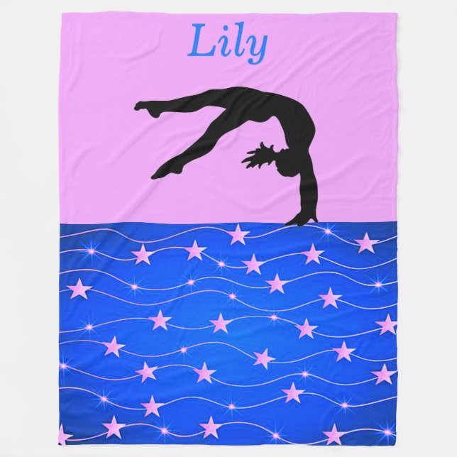Gymnastics Stars Personalised Fleece Blanket (Front)