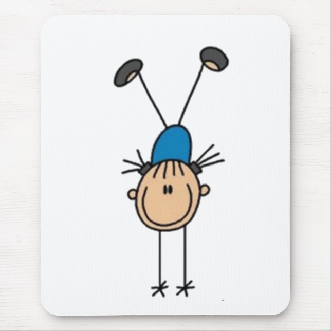 Gymnastics Stick Figure Mouse Mat (Front)