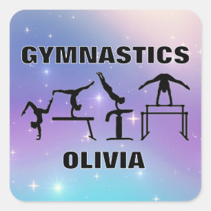 Gymnastics Sticker Purple Turquoise 