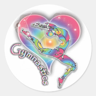 Gymnastics Sticker with Heart and Rainbow