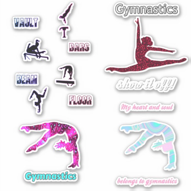 Gymnastics Stickers for Girls (Front)