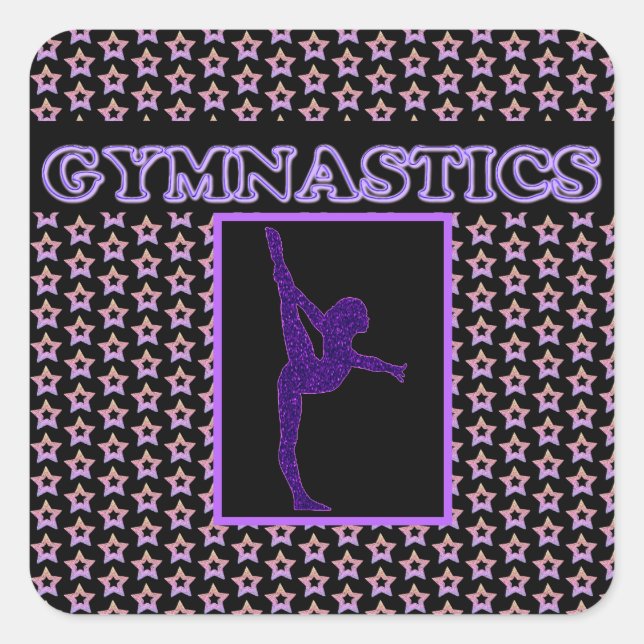 GYMNASTICS Super Stars Everywhere   Square Sticker (Front)