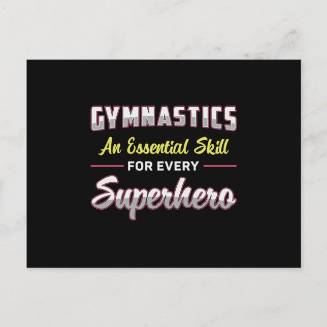 Gymnastics Superhero Acrobat Bars Beam Gymnast Postcard (Front)