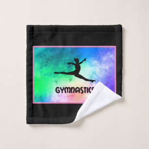 Gymnastics Switch Leap Watercolor Wash Cloth