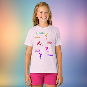 Gymnastics T-Shirt - Vault, Bars, Beam, Floor