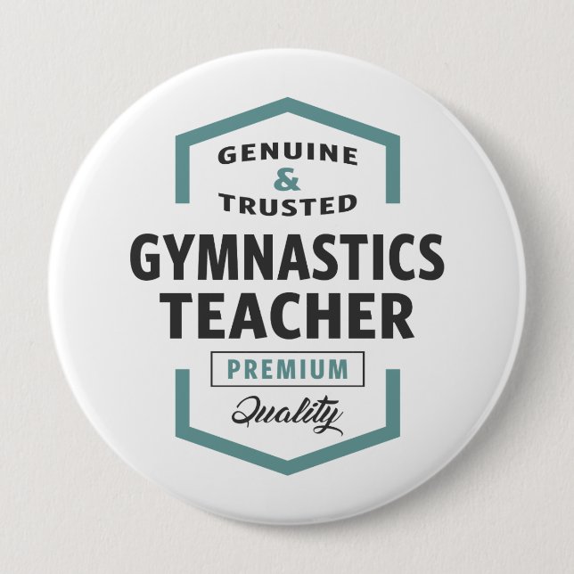 Gymnastics Teacher Logo Gifts. 10 Cm Round Badge (Front)