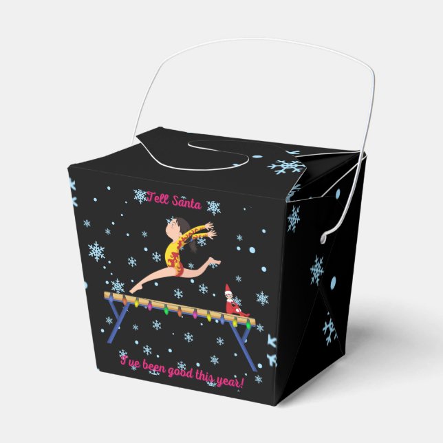 Gymnastics Tell Santa I've Been Good This Year  Fa Favour Box (Front Side)