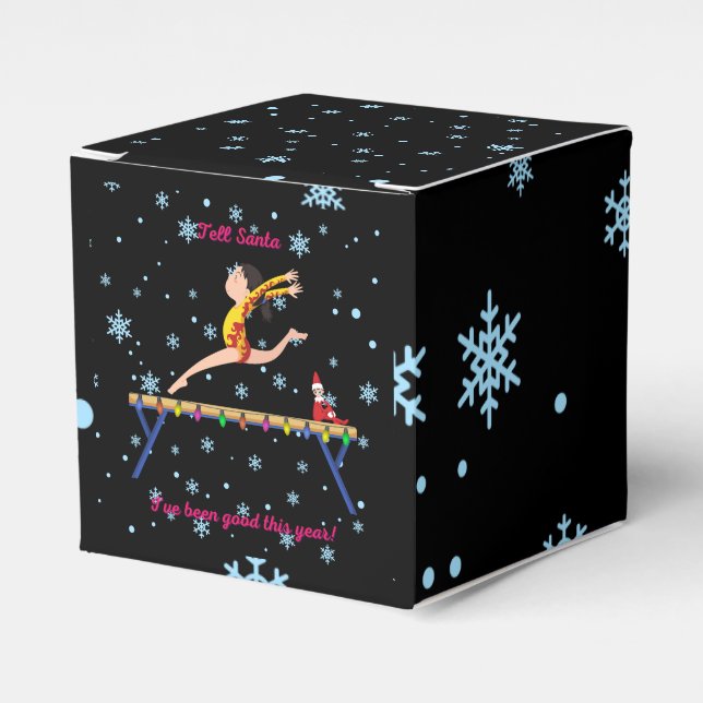 Gymnastics Tell Santa I've Been Good This Year  Favour Box (Front Side)
