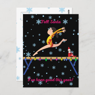 Gymnastics Tell Santa I've Been Good This Year   Postcard