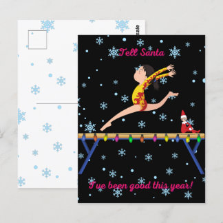 Gymnastics Tell Santa I've Been Good This Year Postcard