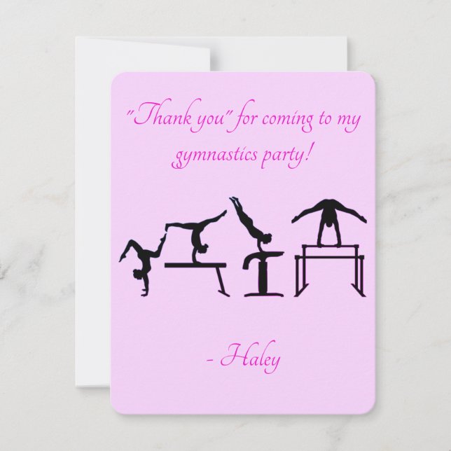 Gymnastics Thank You Card - Rounded Corners (Front)