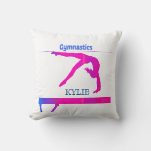 GYMNASTICS throw pillow. Personalised name! Cushion