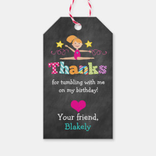 Gymnastics Tumble Birthday Party Favour Tag