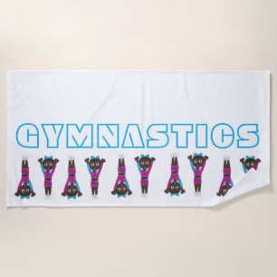 Gymnastics Tumbling Acrobat Gymnast Gym Coach Acro Beach Towel