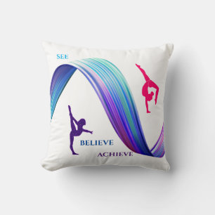 GYMNASTICS TWO SIDED THROW PILLOW. CUSHION