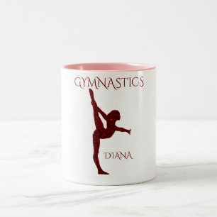 Gymnastics two toned personalised coffee mug. Two-Tone coffee mug