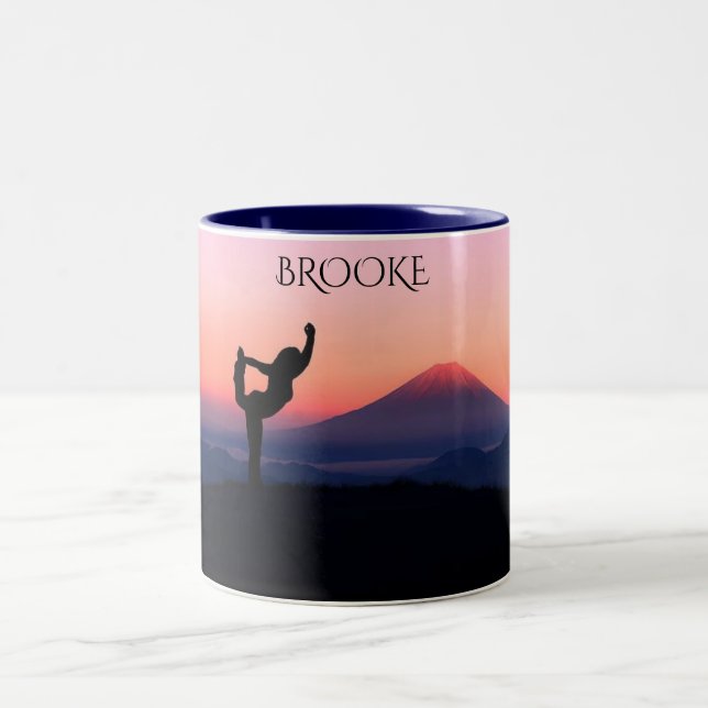 Gymnastics two toned personalised coffee mug. Two-Tone coffee mug (Center)