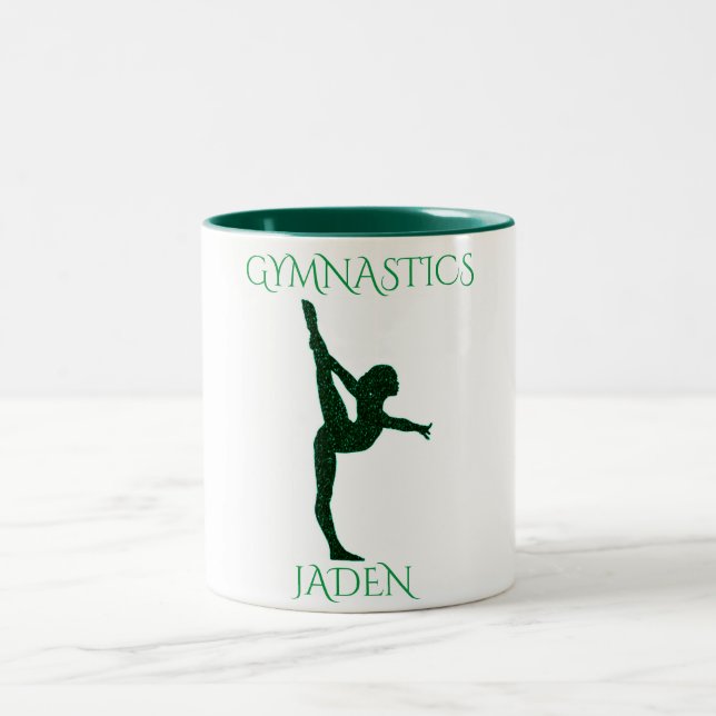 Gymnastics two toned personalised coffee mug. Two-Tone coffee mug (Center)