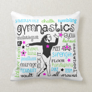 Gymnastics Typography Version 2 Pillow