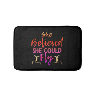 Gymnastics Uneven Bars - Believed She Could Fly Bath Mat