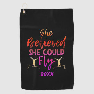 Gymnastics Uneven Bars - Believed She Could Fly Golf Towel