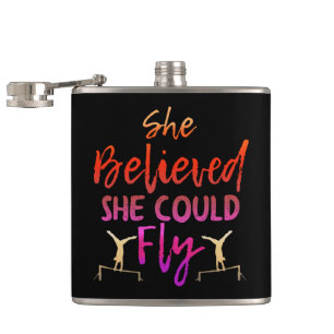 Gymnastics Uneven Bars - Believed She Could Fly Hip Flask