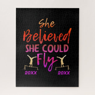 Gymnastics Uneven Bars - Believed She Could Fly Jigsaw Puzzle