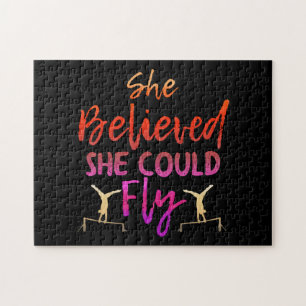 Gymnastics Uneven Bars - Believed She Could Fly Jigsaw Puzzle