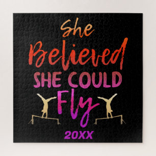Gymnastics Uneven Bars - Believed She Could Fly Jigsaw Puzzle