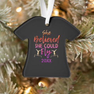 Gymnastics Uneven Bars - Believed She Could Fly Ornament