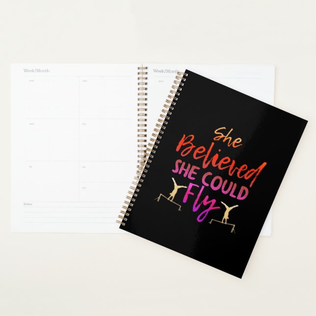 Gymnastics Uneven Bars - Believed She Could Fly Planner (Display)