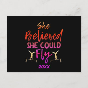 Gymnastics Uneven Bars - Believed She Could Fly Postcard