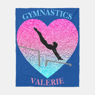 Gymnastics Uneven Bars Fleece Blanket w/ Name