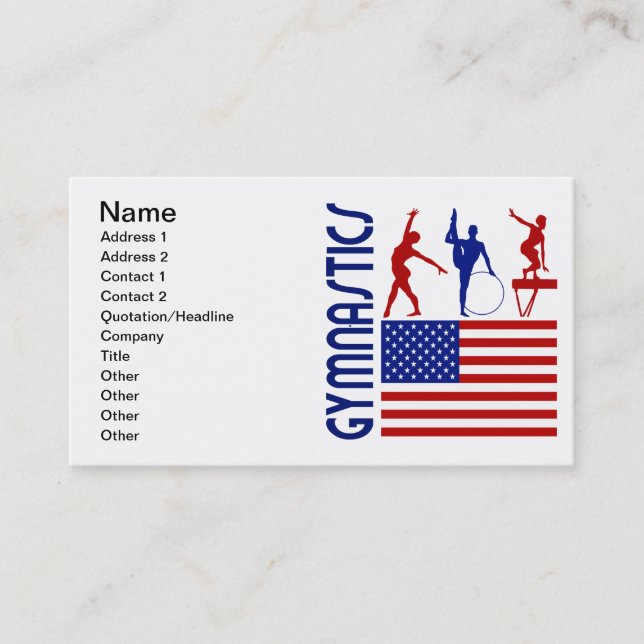 Gymnastics United States Business Card (Front)