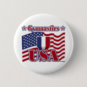 Gymnastics USA 6 Cm Round Badge