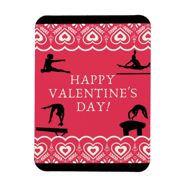 Gymnastics Valentine's Magnet (Vertical)