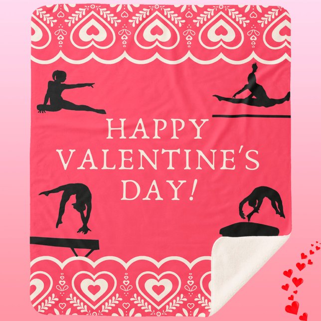 Gymnastics Valentine's Sherpa Blanket (Creator Uploaded)