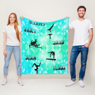 Gymnastics Vault, Bars, Beam, Floor Fleece Blanket