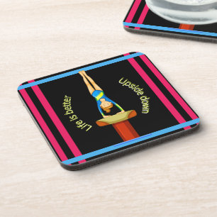Gymnastics Vault Life Is Better Upside Down Coaster