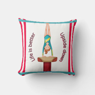 Gymnastics Vault Life Is Better Upside Down   Cushion