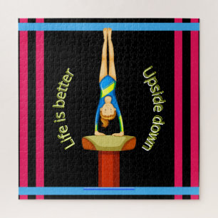 Gymnastics Vault Life Is Better Upside Down     Jigsaw Puzzle