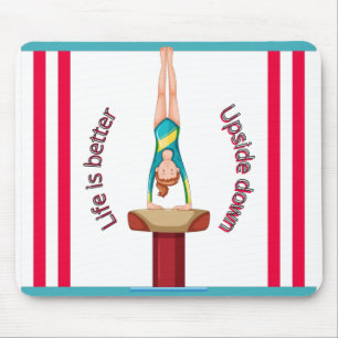 Gymnastics Vault Life Is Better Upside Down Mouse Mat