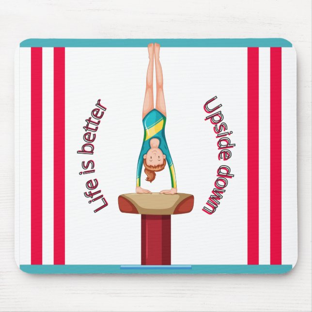 Gymnastics Vault Life Is Better Upside Down       Mouse Mat (Front)