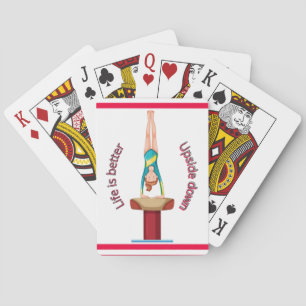 Gymnastics Vault Life Is Better Upside Down  Playing Cards