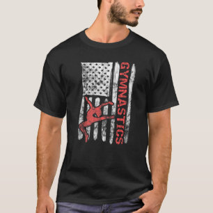Gymnastics Vintage American Flag US Sports Women T-Shirt