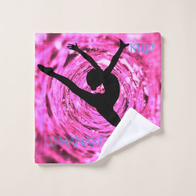GYMNASTICS wash cloth with personalised name. (Wash Cloth)